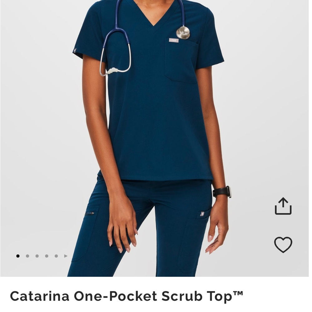 FIGS Catarina scrub top EUC Deep Reef Small